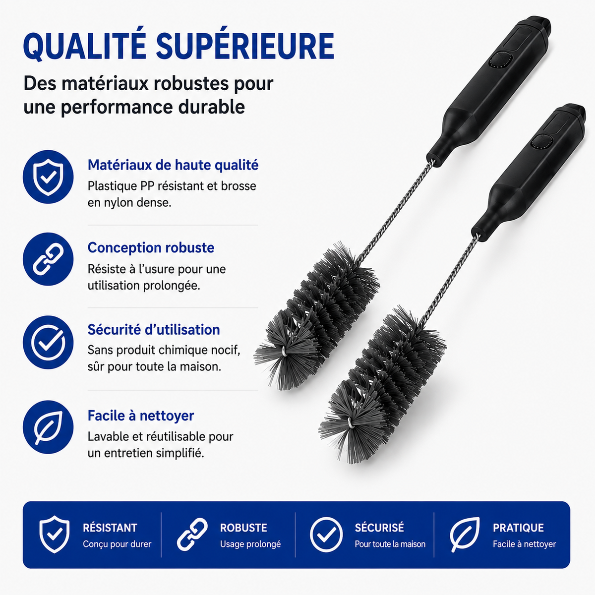 Lot de 2 Brosse de Nettoyage pour Aspirateur Laveur Electrique