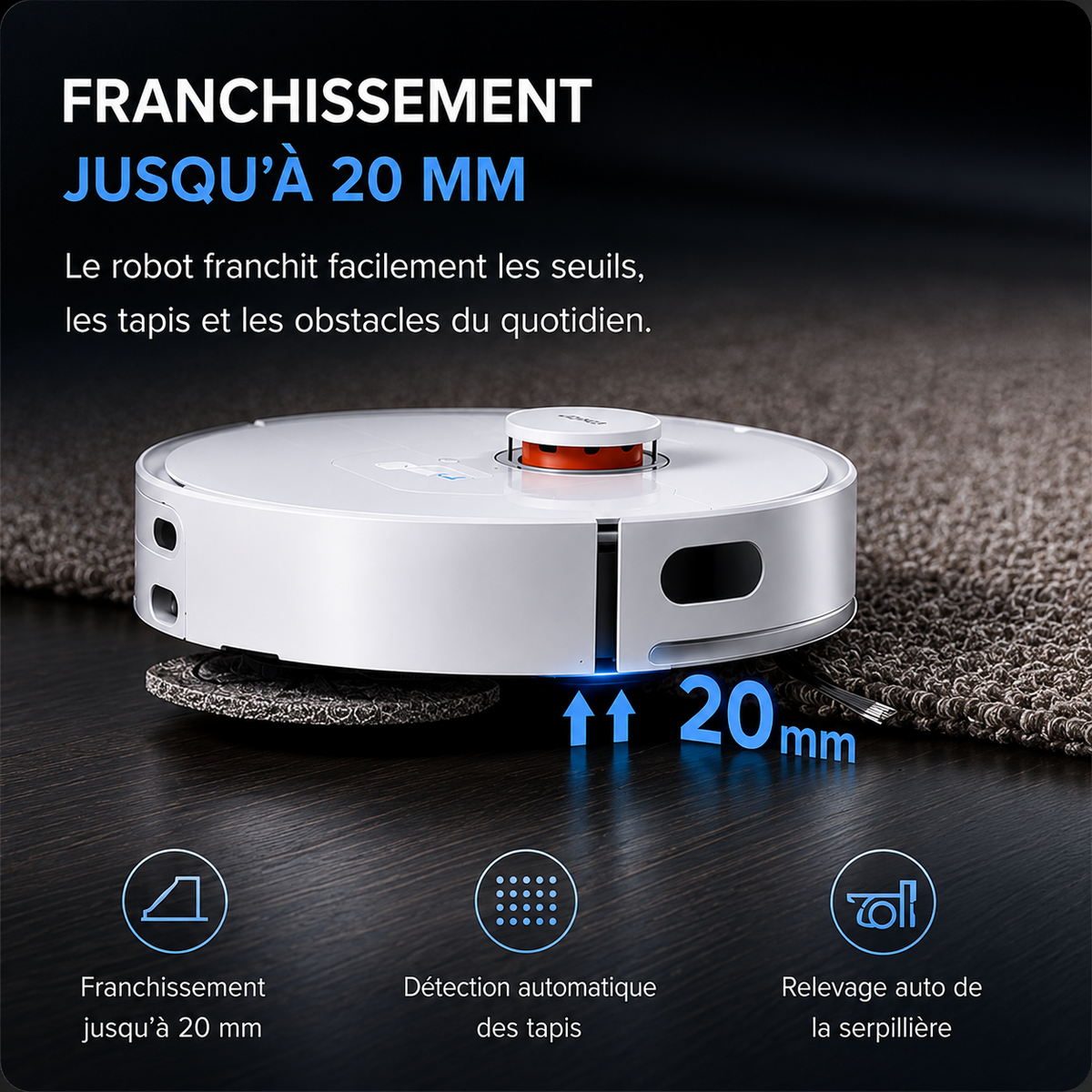 Robot Aspirateur Laveur Lyséon JONR P20 Pro