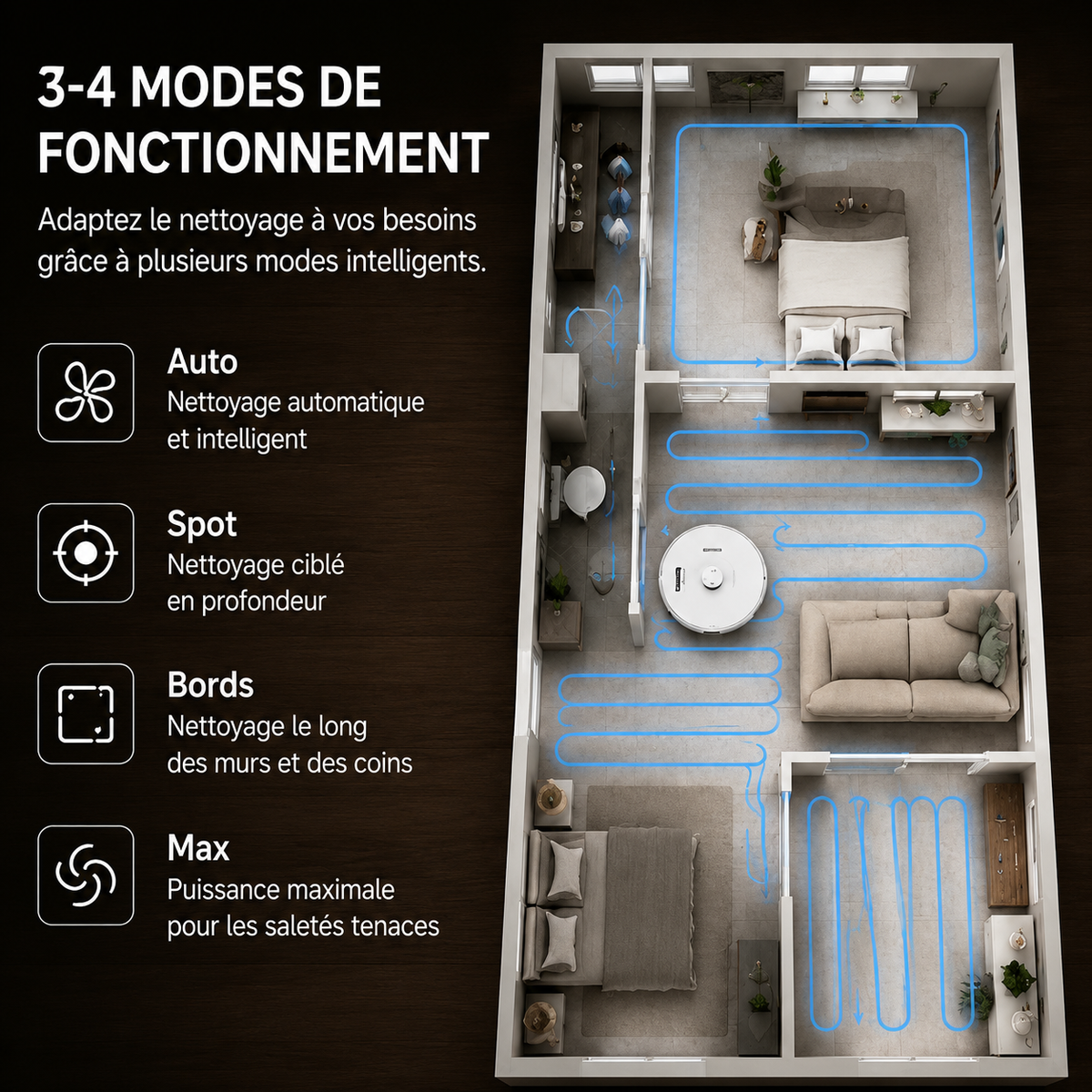 Robot Aspirateur Laveur Lyséon Redroad R11 LiDAR