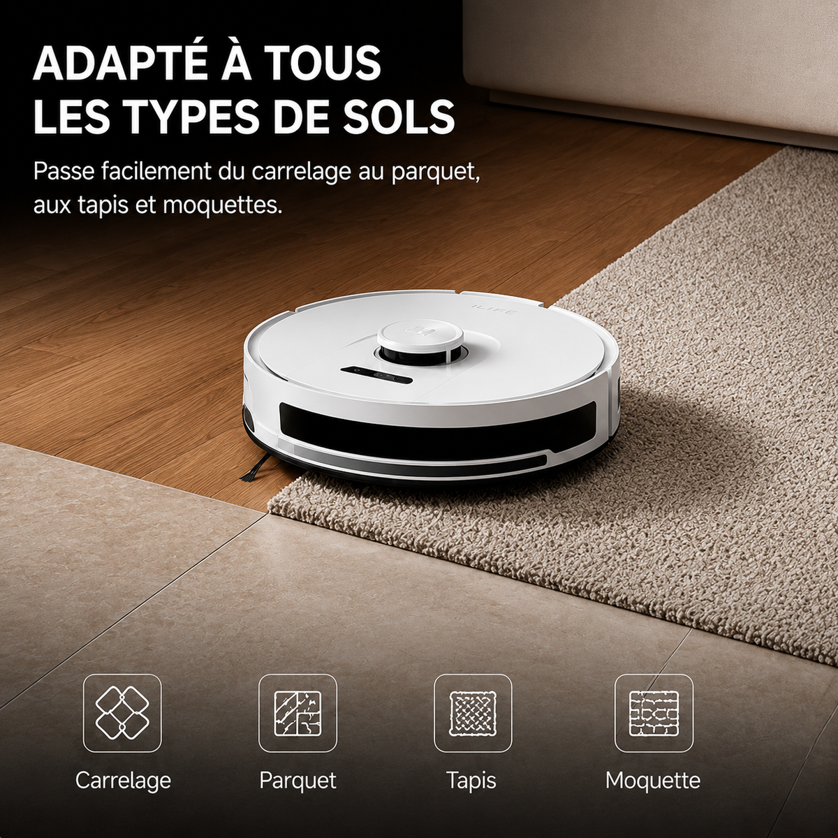 Robot Aspirateur Laveur Lyséon Redroad R11 LiDAR