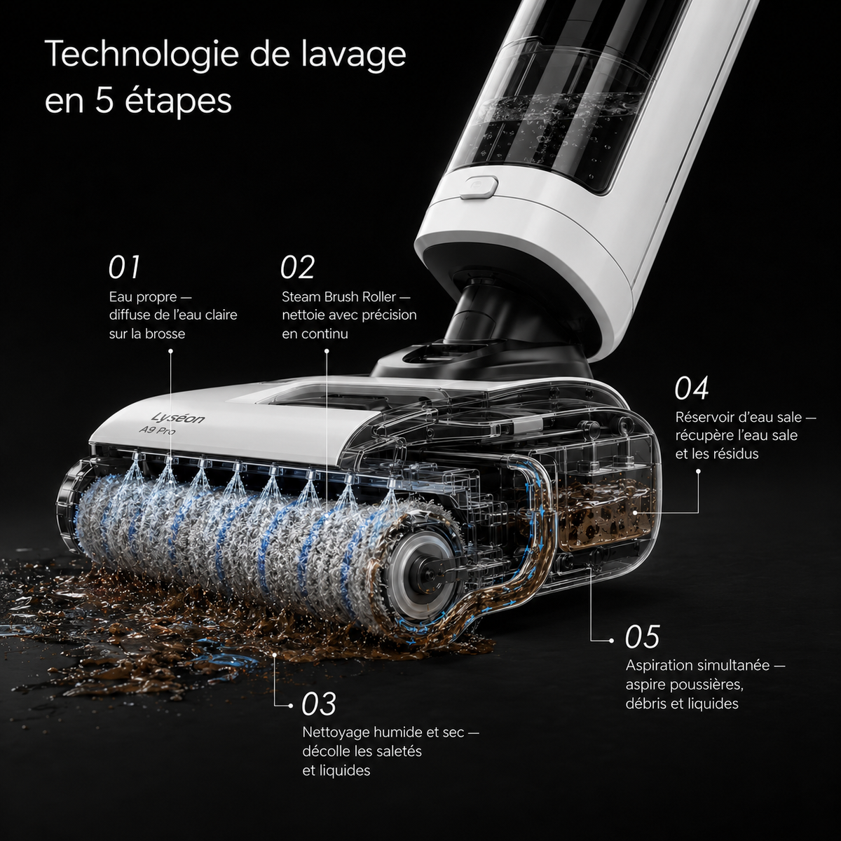 Aspirateur Laveur Lyséon A9 Pro