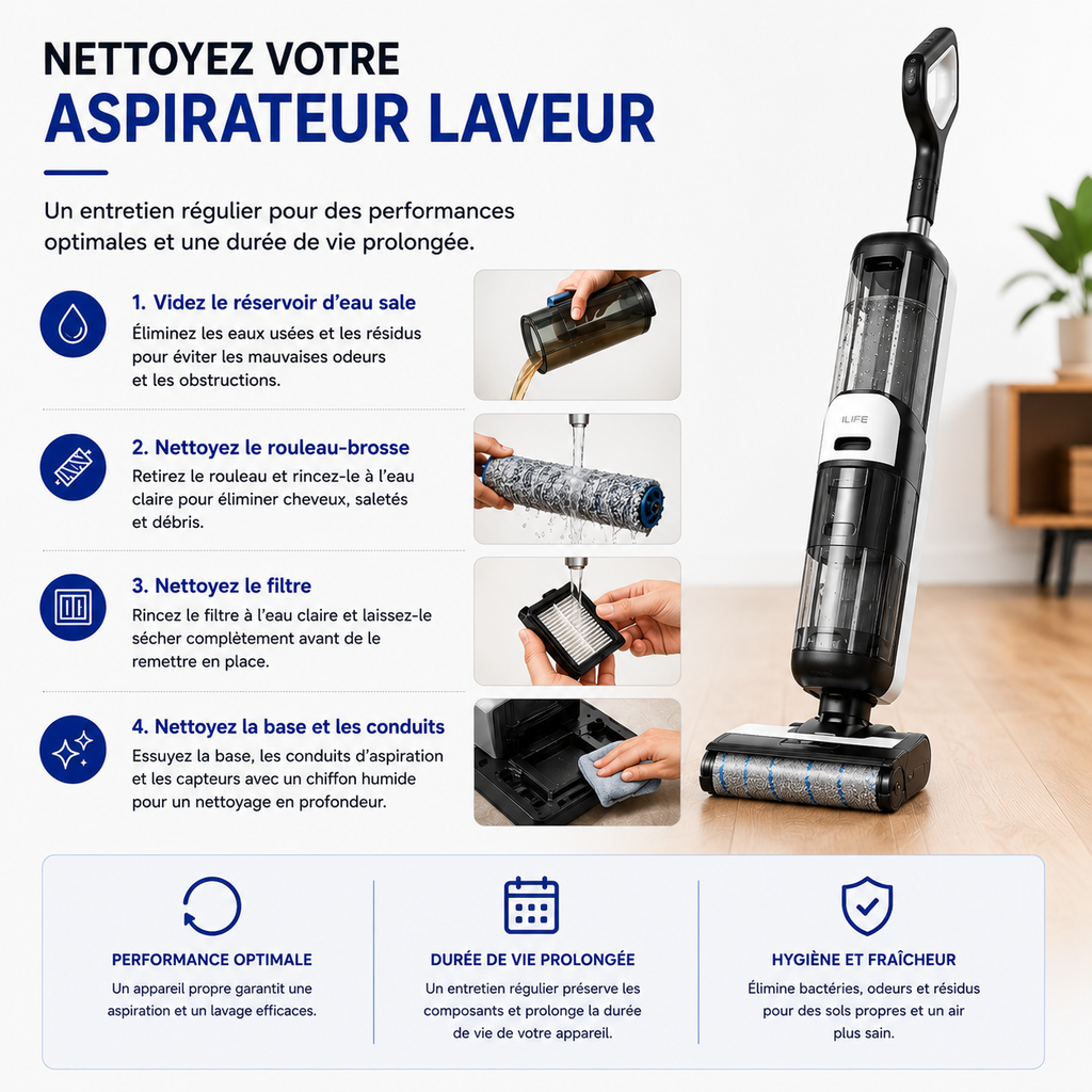 Lot de 2 Brosse de Nettoyage pour Aspirateur Laveur Electrique